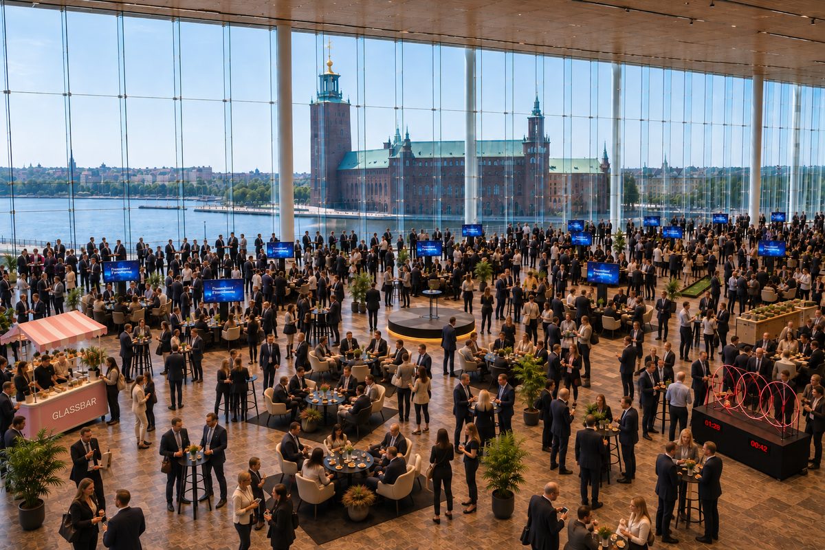 Vår mötesplats - öppen lounge med utsikt över Riddarfjärden